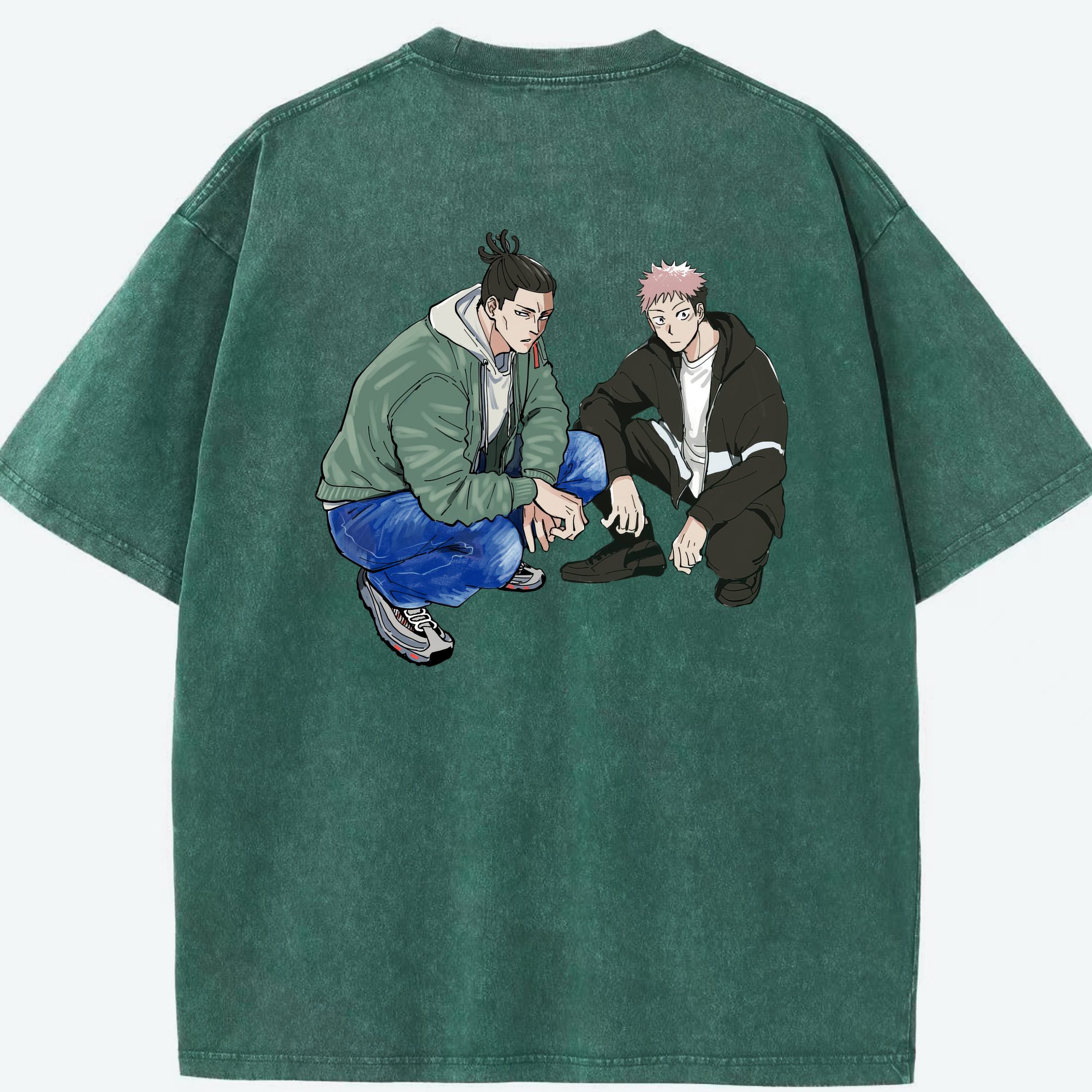 （画像用） 呪術廻戦 Jujutsu Kaisen 綿100% ヴィンテージ風 半袖Tシャツ（背面プリント）